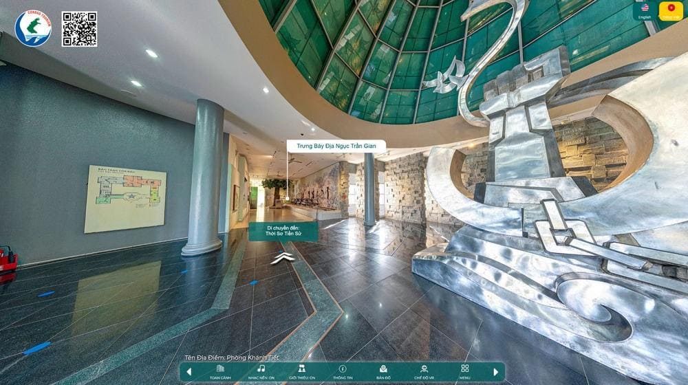 Từ gian Khánh Tiết, rẽ trái để vào khu trưng bày chủ đề “Côn Đảo - Địa ngục trần gian” (Nguồn: Du lịch Côn Đảo 360°)